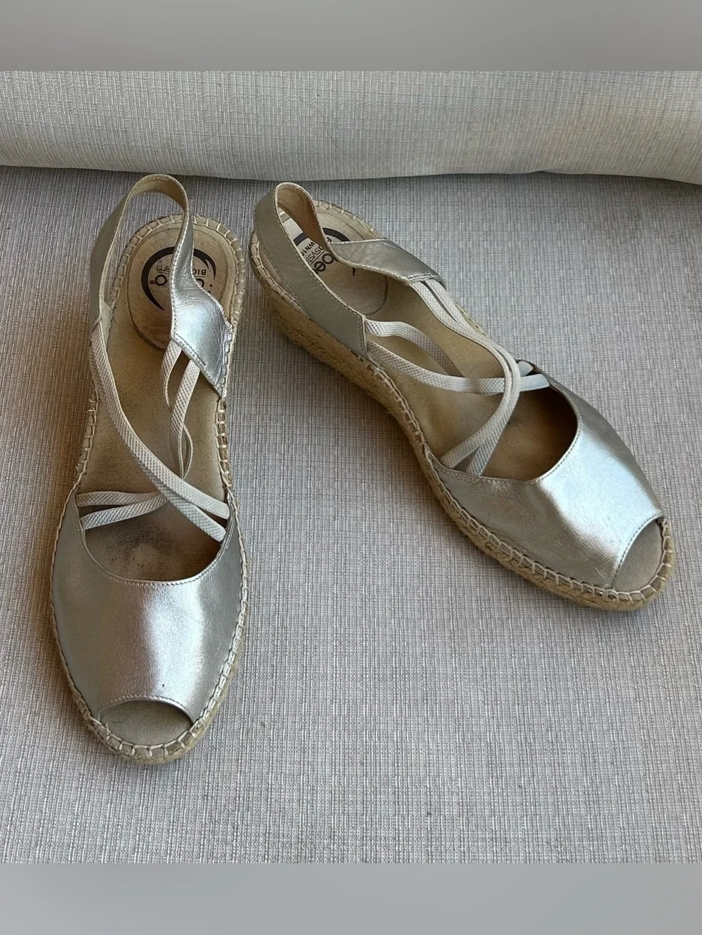 Abeo Metallic Espadrille Mary Jane with Elastic Straps